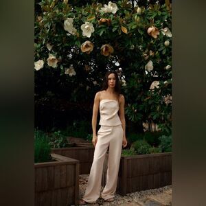 Zara women’s Cream Strapless Draped Top Size M NWT